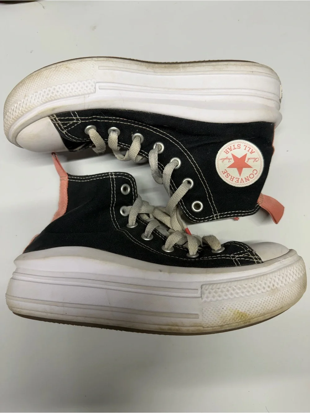 Converse Chuck Taylor All Star Move Girls' Platform Sneakers black & pink size 2